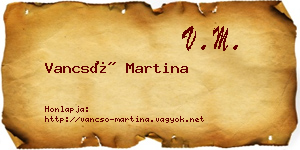 Vancsó Martina névjegykártya